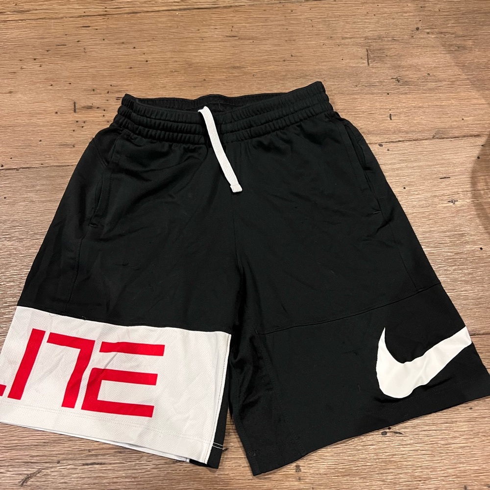 Nike Kids Black Shorts with Red and White Details